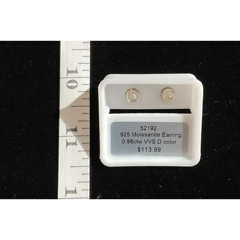 Moissanite Earring | 100% Passes Tester | Iced Out | New - Picture 2 of 5